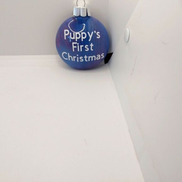 Hand Crafted Ornament Puppy's First Christmas Decorations Plastic Bulb - Picture 2 of 7